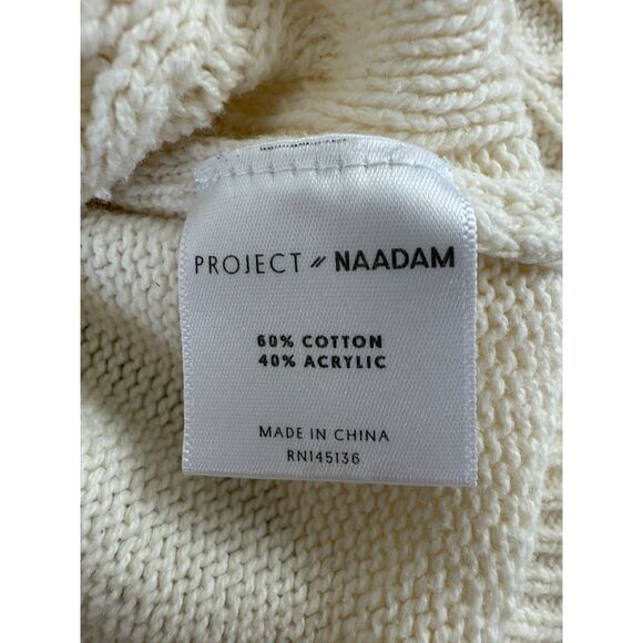 Project Naadam Women's Ruffle Cream Ivory Sweater Cotton Acrylic Size S - Picture 6 of 12